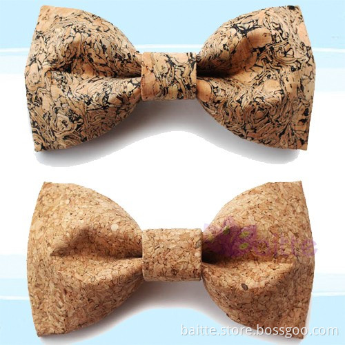 fashion trendy bowties handmade cork wood bow tie